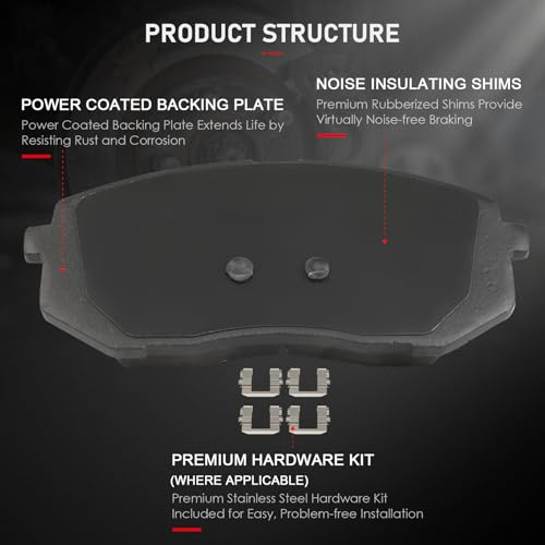 Image of cciyu D1826 Front Ceramic Disc Brake Pads Kit For Hyundai For Kona 2018-2021,For Sonata 2016-2019,For Kia For Optima 2016-2020,For Seltos 2021-2022