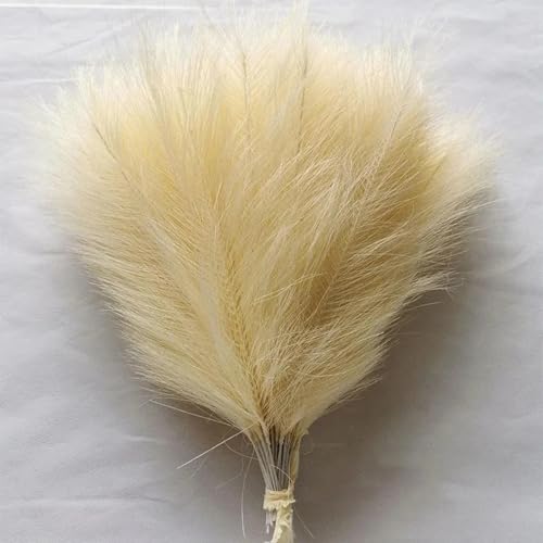 Decoración Boho con 5 Unidades de Pasto Pampas Artificial Amarillo miniatura 1