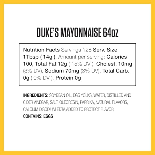 Image of Duke's Real Mayonnaise Jar - Original Smooth & Creamy Taste, 64 Ounce (Pack of 1)