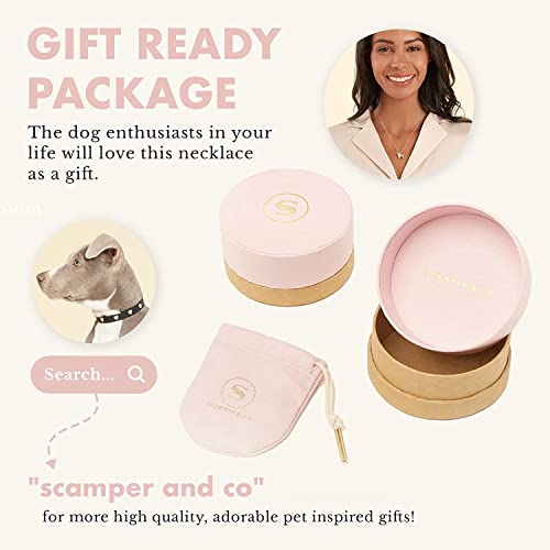 Scamper & Co Maltese Pendant Necklace For Women And Girls And Girls - Premium Plated Rhodium Sterling Silver Rope Chain With Easy Closure Lobster Claw Clasp, 18 Inch #TOP4