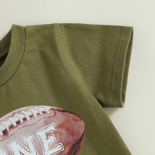 Infant Baby Boys First Birthday Outfit 1st Birthday T-Shirt 1st Year Down One Football Short Sleeve Top4