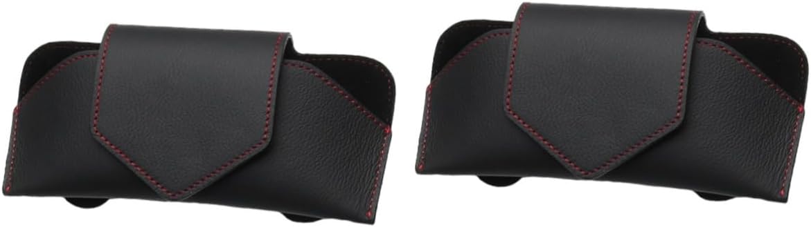 Gatuida 2pcs Car Sunglasses Holder Clip for Sun Visor Pu Leather Glasses Organizer for Vehicle Convenient Eyeglass Management Protects from Scratches for Tickets and Cards