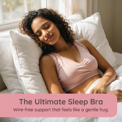 Image of The Mom Store Women's Cotton Maternity and Nursing Sleep Bra Sweat Resistant Convenient Feeding-Combo Pack