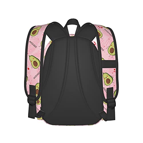 17 inch Backpack Cute Avocado Pink Palm Leaves Laptop Backpack School Bookbag Shoulder Bag Casual Daypack3