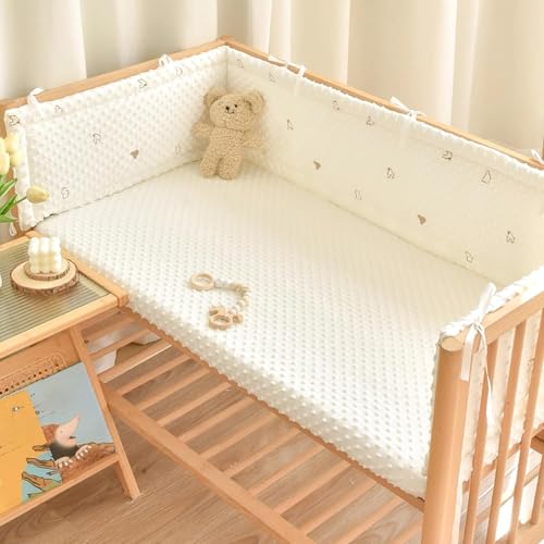 LYMLYB 1 Pieza Nido Cuna para bebé,Suave,Borde Cuna Fibra poliéster, protección Bordes,Protector Cuna para bebé,Borde Cuna,Protector Cama,Cuna Transpirable para bebé NES,D,63.0x11.0inches
