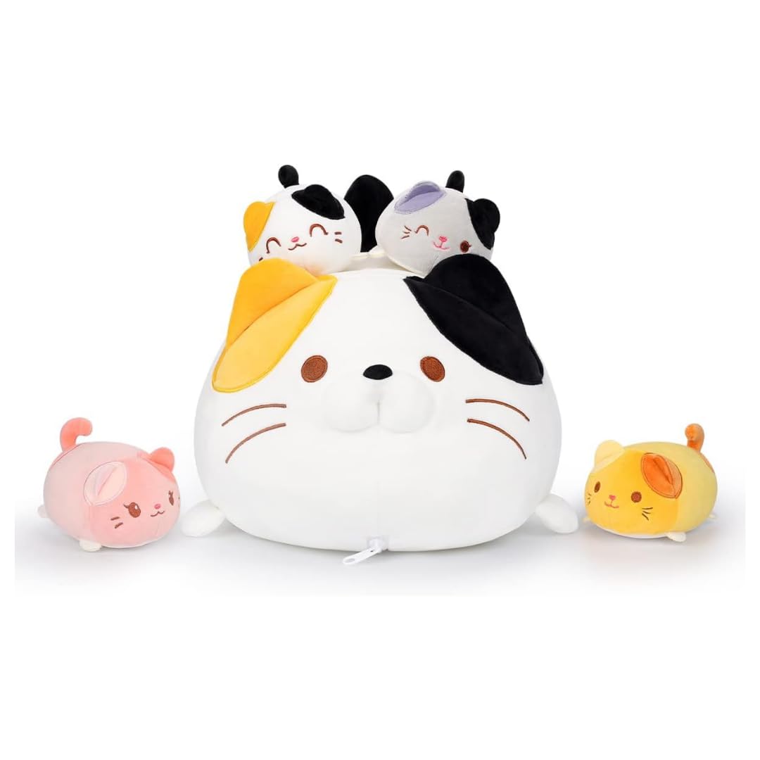 Meera Fur Babies Feline Family Adorable Plush Mommy Cat & Four Kittens (B0CY2D57FS) Amazon Price History, Amazon Price Tracker