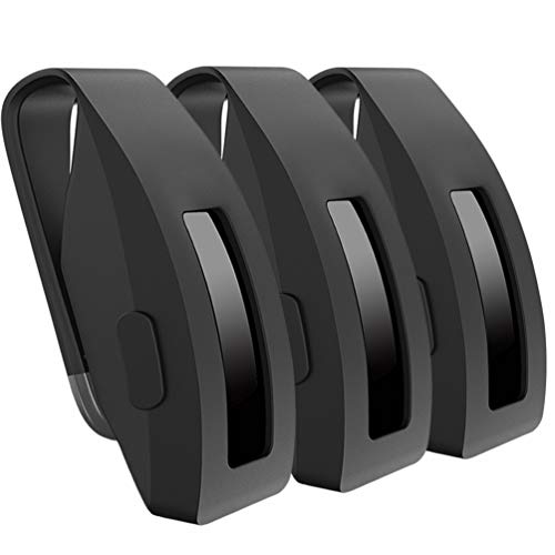 HQzon Compatible Clip Replacement for Fitbit Inspire/Inspire HR Fitness Tracker, Made of Soft Comfortable Silicone, 3 Black
