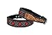 Affilare Leather Dog Collar Western Style Heavy Duty Hand Tooled Adjustable Beaded and Padded Soft for Puppies Big Dogs 10AB005 Medium (Middle Notch at 19')