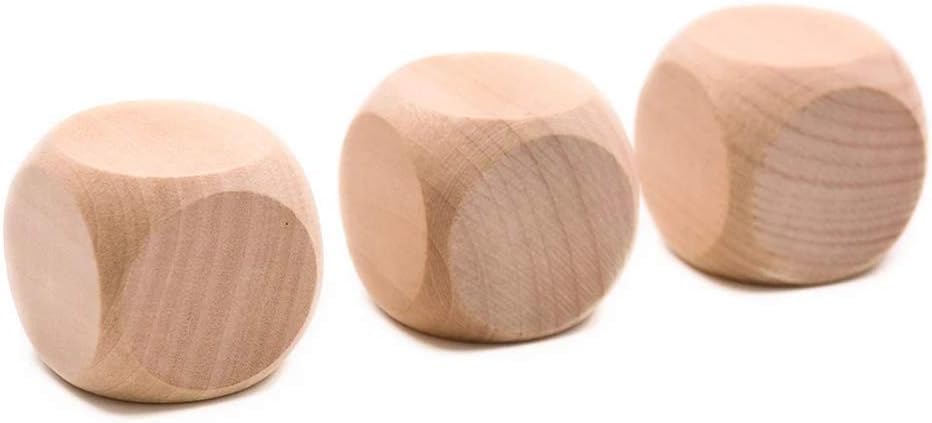 10 Pcs Wooden Dice, 6 Sided Blank Dice Round Corner Cube Dice DIY Graffiti Dice Crafts Toy Dice Board Game Party Supplies Standard Game Dice (1.8cm) - Image 5