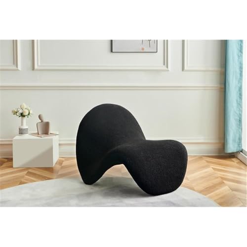 Sillón Curvo Piel Sintética Negro miniatura 2