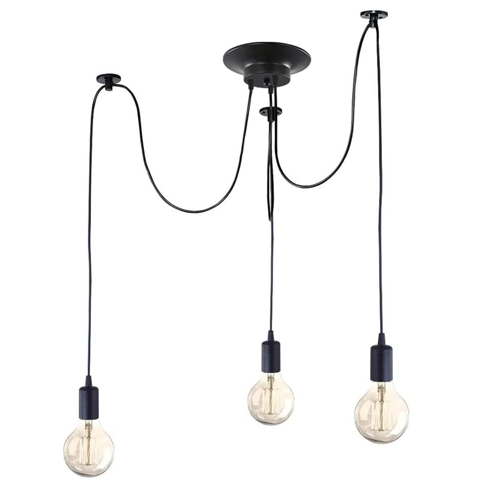 Lámpara colgante vintage E27 para solucionar techos altos con cable regulable 1.2m 7