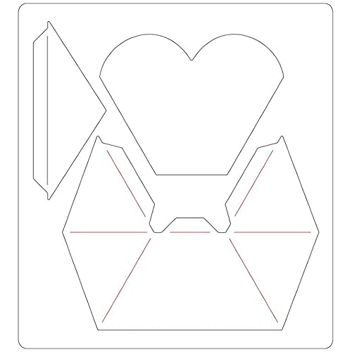 Sizzix Bigz Fustella A Forma Di Cuore – Kath Breen, 665492, Per Big Shot, Crea Tasche Origami 7,6x5,7 Cm