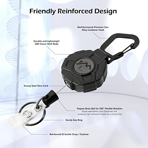 2 Pezzi Portachiavi Retrattile, Porta Badge Clip a...