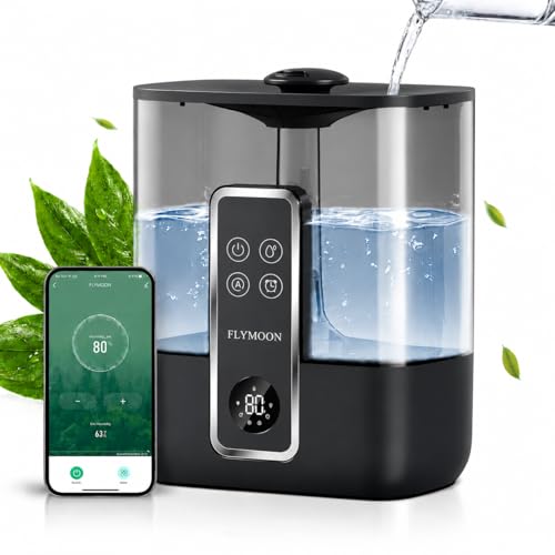 Image of FLYMOON Top Fill 5L Cool Mist Humidifiers with 28dB | Tuya App & Touch Control, Auto-Off, 12H Timer, 50 Hour Runtime, Ultra-fine Mist, Ideal for Bedrooms