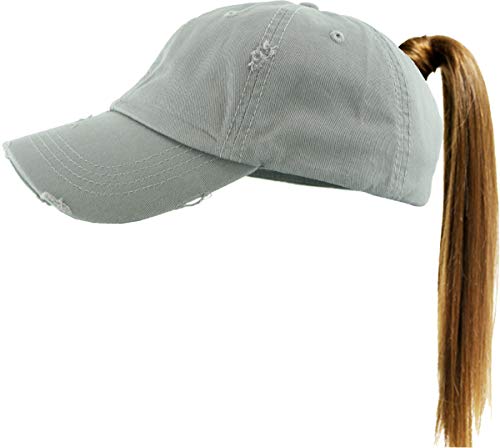 Image of Classic Plain Ponytail Messy High Bun Headwear Adjustable Cotton Trucker Mesh Glitter Hat Baseball Cap