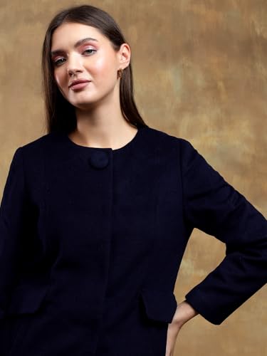Image of KOTTY Womens Cotton Blend Standard Length Elegant Style Coat - Classic Style with Modern Detailing
