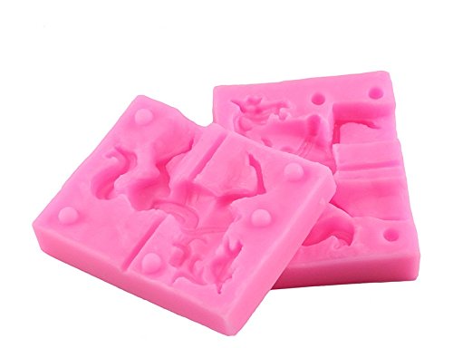 3D Carousel Horse Silicone Candle Mold Fimo Clay Soap Molds Fondant Cake Decorating Tools Cupcake Chocolate Baking Moulds