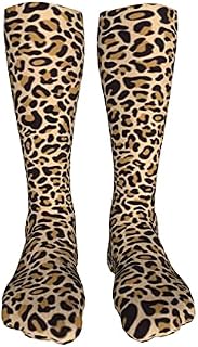 702 Unisex Running Socks Leopard Ski Trainer Socks Anti Bliste Men’S Socks Soft Athletic Socks For Women Baseball 50Cm