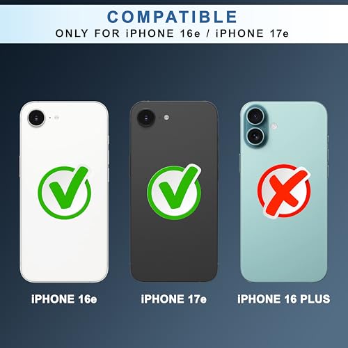 Image of CEDO Backcover for iPhone 16e / iPhone 17e | Camera Protection Bump Shockproof Edge | Ultra Hybrid Transparent Acrylic Clear TPU+PC Hard Backcase Cover (Black)