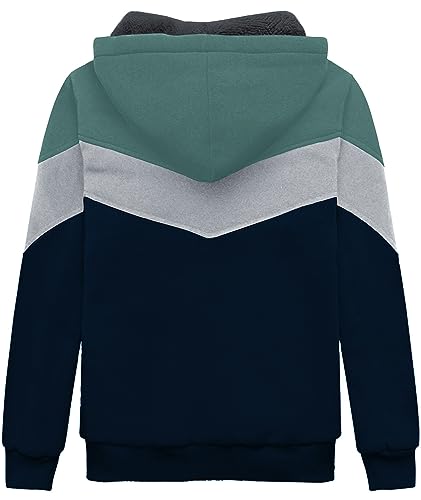 Image of SWISSWELL Boys Fleece Jacket Long Sleeve Sherpa Lined Zip Up Hoodies Soft Warm Sweatshirt Outerwear for Kids 6-15 Years