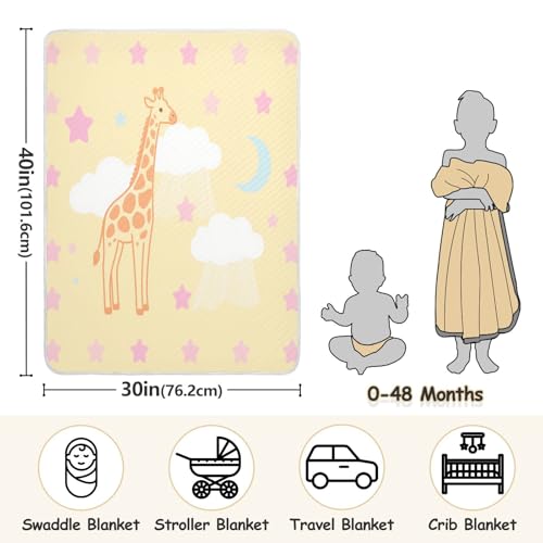 Custom Cute Animal Giraffe Pink Yellow White Swaddle Blankets for Newborns Soft personalizada para Tigers Name Blanket for Newborns, Infants, & Toddlers 30x40in Manta para recien3