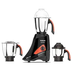 Vidiem Mixer Grinder 577 A Vector SS (Black) | 750-watt mixer grinder 3 Leakproof Jars with self-lock for wet & dry spices, chutneys & curries | 5 Years Warranty