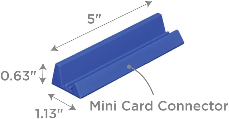 Mini Playing Card Holder, Connects to Larger Card Rack and Domino Holder (Card Connectors - Set of 4, Royal Blue)