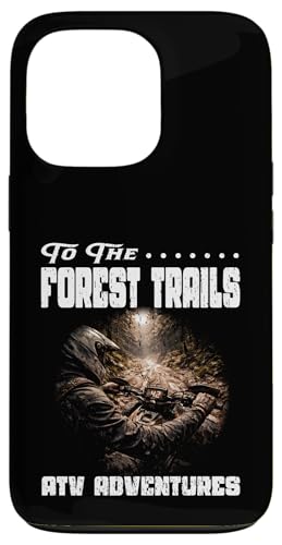 FOREST TRAILS ATV ADVENTURES �c�ɂ̎�͖؍ށB �X�}�z�P�[�X iPhone 13 Pro �p