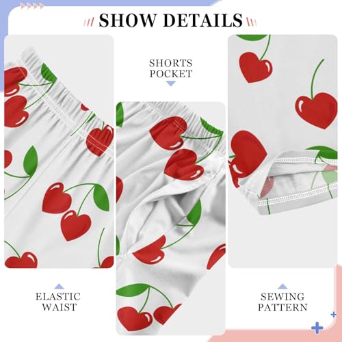 Berry Love Heart Boys Long Pants Soft Trousers Elastic Waist Kids Lounge Bottoms with Pockets S-XL4