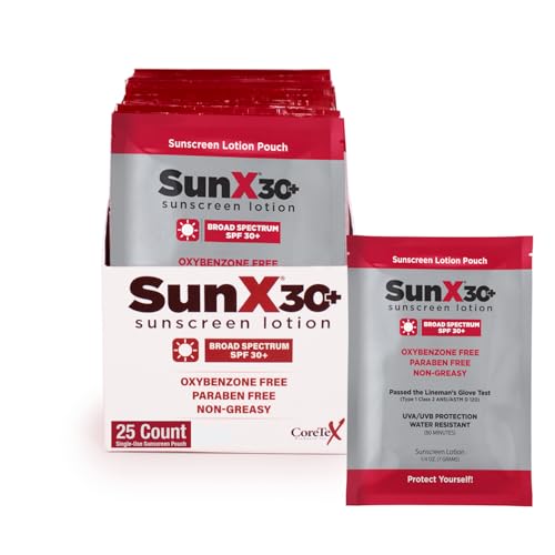 CoreTex Sun X 30+ SPF Sunscreen Packets (25-Pack)