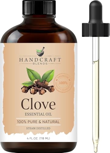 Handcraft Blends Clove Essential Oil - Huge 118 ml - 100% Pure and Natural - Premium Grade with Glass Dropper