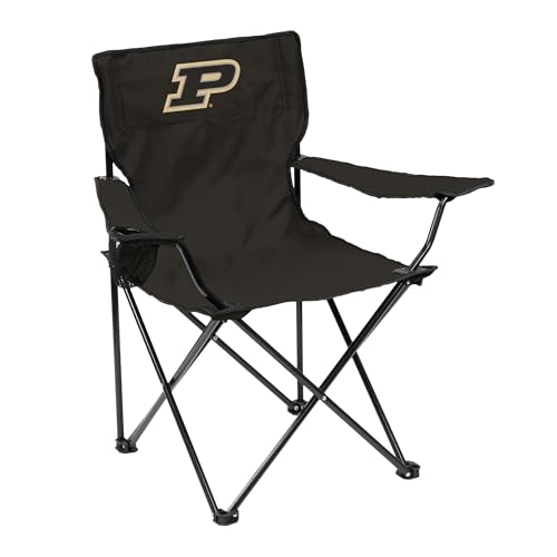 Logo Brands NCAA Purdue Boilermakers Quad Chair, Unisex Adult Chair with One Cup Holder, Team Color, One Size