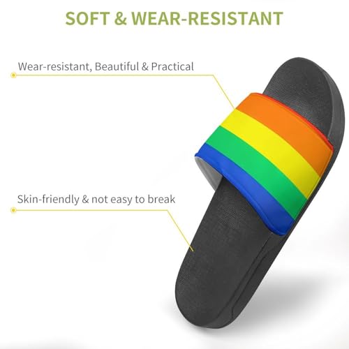 Gay Rainbow Pride LGBTQ Star U.S. House Sandals Non-Slip Bathroom Slippers Beach Summer Shoes for Men Women3