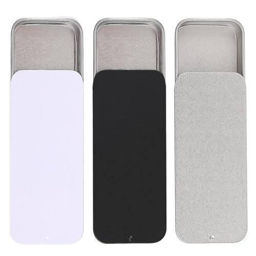 SSHUIKKAI 3 Stück Kleine Metallbox-Behälter, Leere Metallbehälter mit Schiebedeckel, kleine metalldose, metalldose klein, kleine dose, für Kleinteile,...