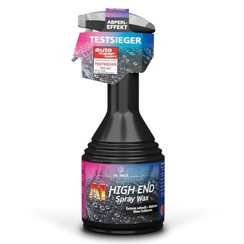 DR. WACK - A1 HIGH END Spray Wax 500 ml - Autowachs mit Abperl-Effekt - Sprühwachs für langanhaltenden Lackschutz & Glanz - Auto Lackversiegelung - für alle Lackarten - Hochwertige Autopflege