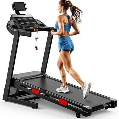 3.71HP Treadmills for Home w/ 15-Levels Incline, 5 in 1 Portable Treadmill with 330LBS Capacity, Foldable Elactric Treadmill with 6 Screen