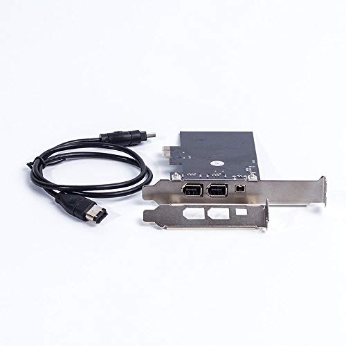 QNINE Firewire Card PCIe for PC, IEEE 1394 PCI Express Controller Card with Low Profile Bracket and Cable for Windows OS, No Driver Required