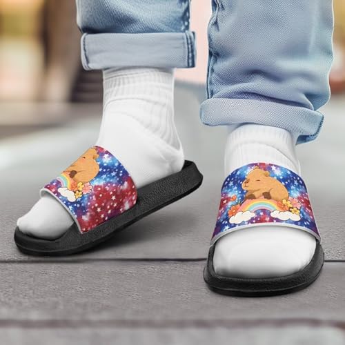 Image of Boy & Girls Slide Sandals Kids Shower Shoes Non Slip Summer Slippers Beach Sandals