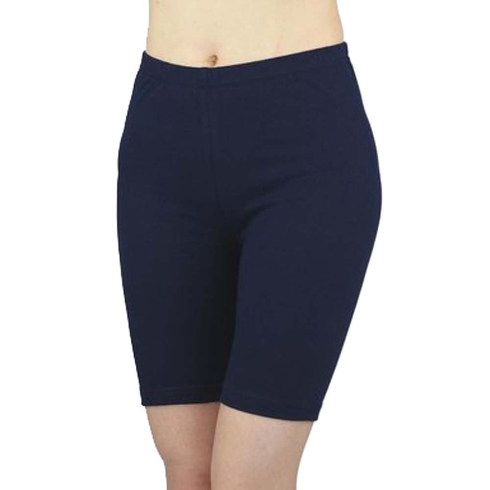 Elegance Ladies Cycling Shorts Lycra Stretchy Cotton Above Knee Active Sport Everyday Short Legging(Gift) (XXL UK18 (44), Navy)