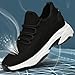 Toipkt Men's Running Shoes Fashion Sneakers Lightweight Breathable Flying Knitting Lace Up Mesh Walking Shoes Workout Casual Sneakers with Invisible Inner Heightening Black