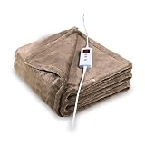 7chatudo Heated Throw Electric Blanket with Fast Heating 6 Temperature Levels & 4 Auto-Off Timers So