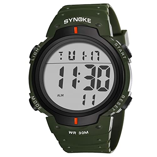 Montre Cadran Rétroéclairé Montre Sport Course à Pied Homme 30m Avec Alarme Montre Chronomètre Numérique - Montre Digitale Sport Homme Noir LED Grande Etanche - Bip U Bip U Pro (A, One Size)