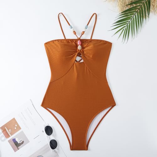 Women's One Piece Swimsuit with Cover up Set Beach Skirt Retro Swimsuit for Women Two Piece Bathing Suit4