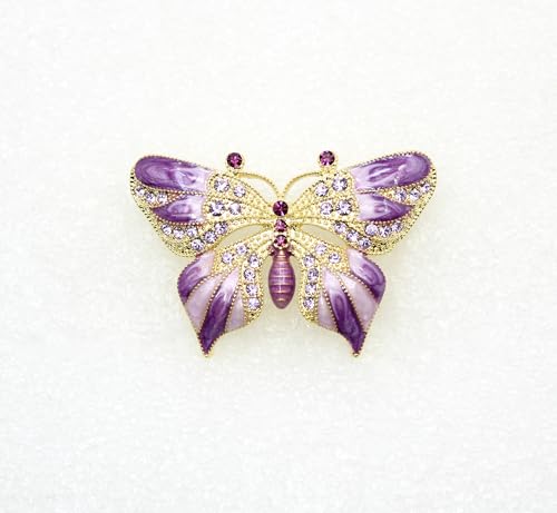 Image of Gorgeous Rhinestone Crystal Enamel Butterfly Pin Brooch