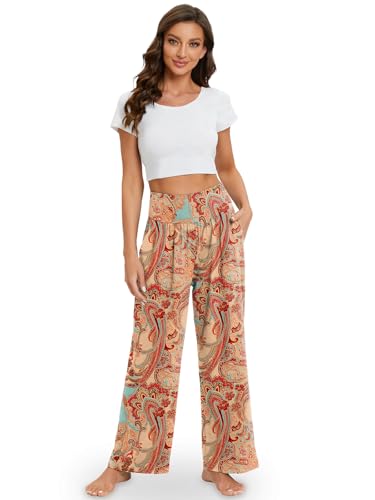 Image of Gracyoga Wide Leg Yoga Pants for Women Casual Loose Cozy Sweatpants High Waisted Lounge Pajama Flowy Pants With Pockets
