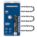3-Pack 20 Inch Chainsaw Chain, 3/8' Pitch .050' Gauge 72 Drive Links Fits Husqvarna 455 (Rancher), 460 (Rancher), Stihl 33RS-72, MS311, MS391, Oregon E72, D72 and More