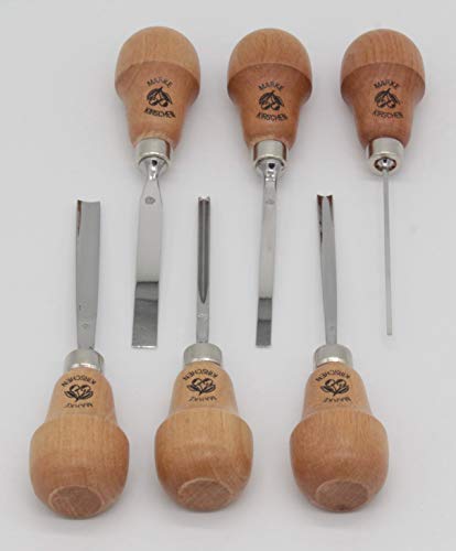 Kirschen 5696000 6-Piece Pear-Handled Wood Carving Set