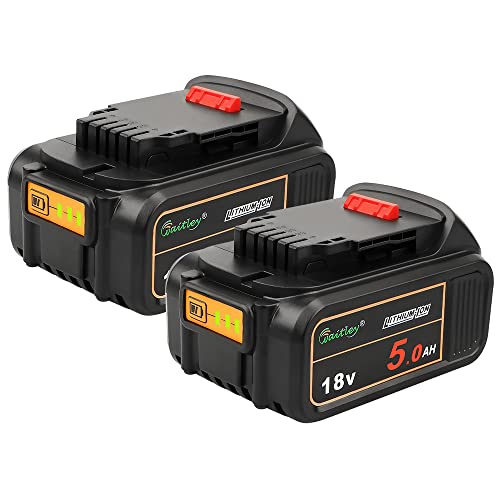 2x FunmALL 18V 5Ah DCB200 vervangende accu voor Dewalt accu DCB180 DCB181 DCB182 DCB200 DCB201 DCB201-2 DCB200-2 DCB204-2 DCB205-2 compatibel elektrisch gereedschap