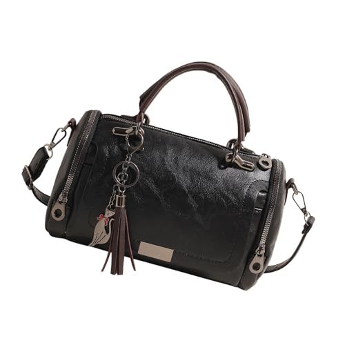Sac à bandoulière tendance franges pompons grand intérieur en PU