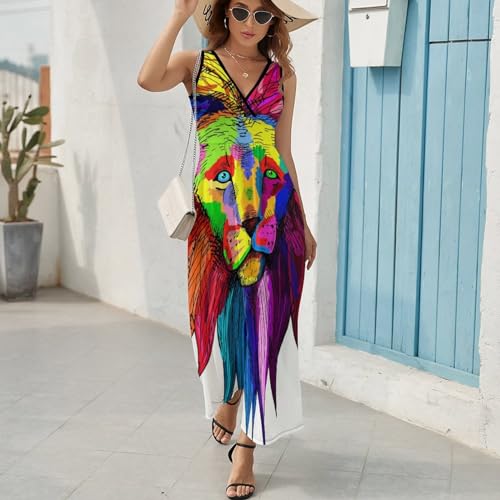 Robe longue d'été sans manches pour femmes | Lion De Couleur maxi décontractée - 5